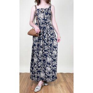 Vintage Handmade Floral Princess Maxi Dress Wedding Guest Cottagecore Summer Sun
